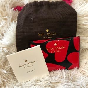 Kate Spade Credit Card Holder - Heart Print - NWOT
